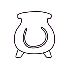 halloween witch bowl free form line style icon vector design