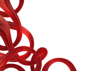 Waves of red hair isolated on white background. Copy space