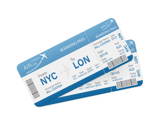 Flat airline tickets for concept design. Flat vector illustration. Business concept. Template vector.