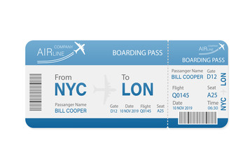 Flat airline tickets for concept design. Flat vector illustration. Business concept. Template vector.