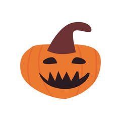 happy pumpkin cartoon free form style icon vector design