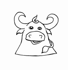 Graphic bull in the form of a bell