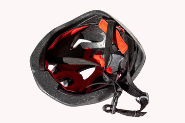 Naklejka premium child safety helmet. inside view. isolate on white background