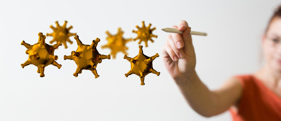 COVID-19 Business Finance Crisis Concept. Coronavirus Danger Pandemic. Global stress of world .