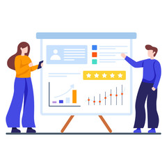 
Design of employee of month vector, employee performance 
