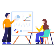 
Illustration of financial training in flat style 
