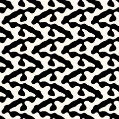 Vector seamless abstract pattern, modern illustration with irregular distorted lines. Repeatable geometric background with compound shapes in monochrome.