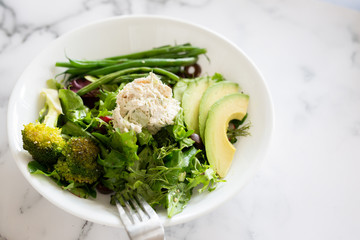 Avocado Salad with Chicken Salad Scoop