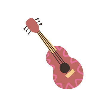 mexican guitar free form style icon vector design