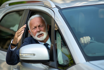 Frustrated driver yelling from car