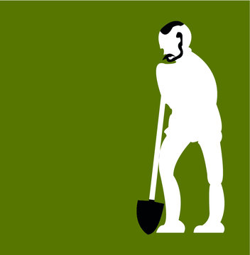 Man with spade