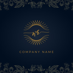 Fototapeta na wymiar Elegant luxury letter WR logo.