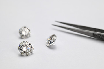 Diamonds on white background