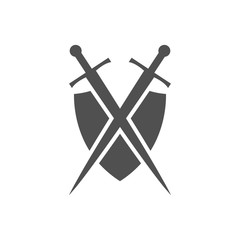 Shield and sword icon.