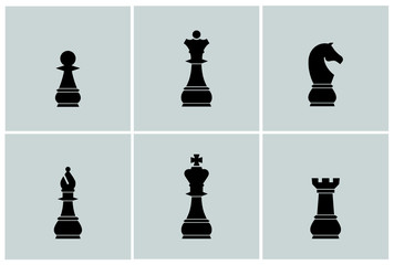 Set of Chess pieces icon
