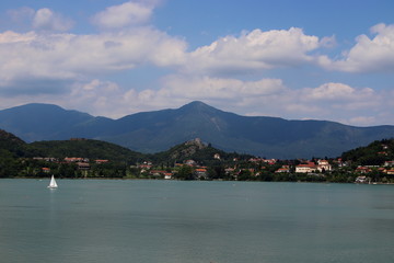 Fototapeta na wymiar Views of the Avigliana lakes in Piedmont. 
