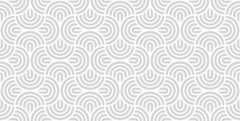 Fototapeta premium Vector seamless pattern with bold striped circles. Stylish geometric texture. Modern abstract background.