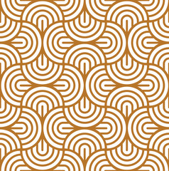 Obraz premium Vector seamless pattern with bold striped circles. Stylish geometric texture. Modern abstract background.