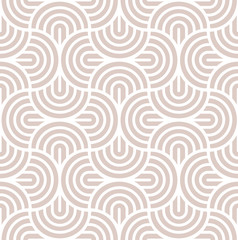 Vector seamless pattern with bold striped circles. Stylish geometric texture. Modern abstract background.