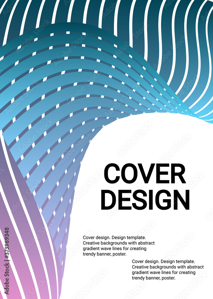 Fototapete cover design. design template. creative backgrounds with abstract gradient wave lines for creating t