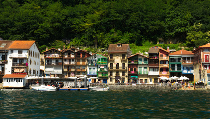 houses on the shore of the bay in the basque country