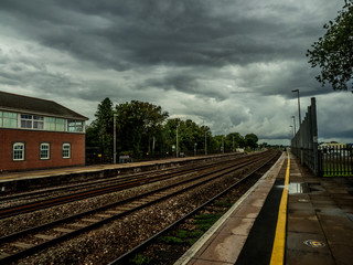 Fototapeta na wymiar RAILWAYS IN THE RAIN