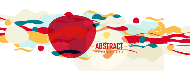 Trendy liquid style shapes abstract design, dynamic vector background for placards, brochures, posters, web landing pages, covers or banners