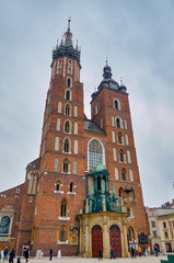 Fototapeta na wymiar Poland. Krakow. Church of the Assumption of the Blessed Virgin Mary in Krakow. February 21, 2018
