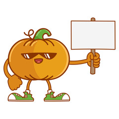 cute smiling halloween pumpkin cartoon