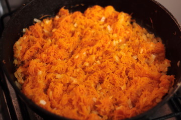 cooking in a frying pan