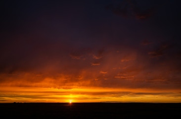 Stormy sunset in the prairies
