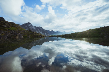 Fototapeta na wymiar mountain lake in Alaska