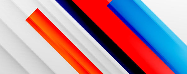 Geometric abstract backgrounds with shadow lines, modern forms, rectangles, squares and fluid gradients. Bright colorful stripes cool backdrops