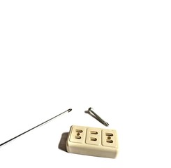 Old electrical outlet with screw and screwdriver on white background. electrician concept