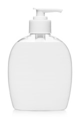 Liquid soap or gel bottle, isolated on white background