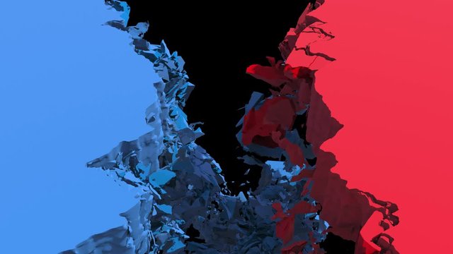 Terrain crack - USA blue and red divide