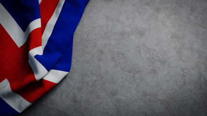 Flag of Iceland on concrete backdrop. Icelandic flag background with copy space
