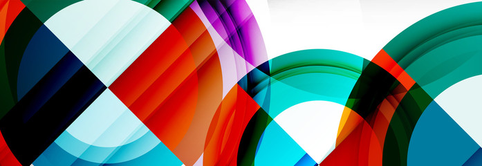 Obraz premium Round shapes, triangles and circles. Modern abstract background