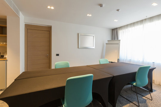 Small office hotel room interior