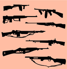 World War II weapons icon set