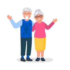 Happy Grandparents Day Greeting with smiling grandfather and grandmother vector illustration