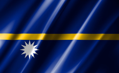 Obraz premium 3D rendering of the waving flag Nauru