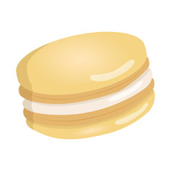 Hand drawn illustration of french macaron. Macaroon dessert. Vanila french cookies. Vector collection.