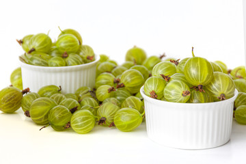 Green gooseberry isolated on white background