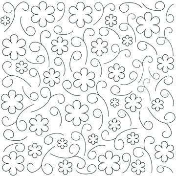 pattern with flowers and curlicues