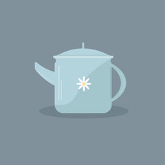 teapot flat color icon vector