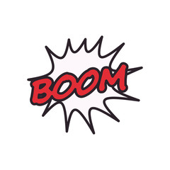 boom explosion bubble line and fill style icon vector design