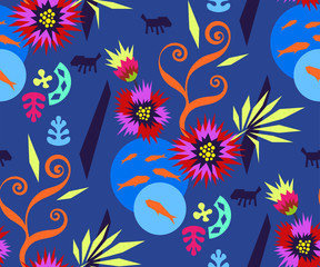 Fototapeta na wymiar Vector background abstract artwork. Hand drawn ink illustration. Modern ornamental decorative background. Vector pattern. Print for textile, cloth, wallpaper scrapbooking