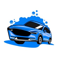 car wash logo design concept vector
