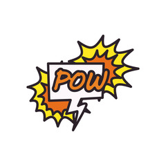 pow explosion bubble line and fill style icon vector design